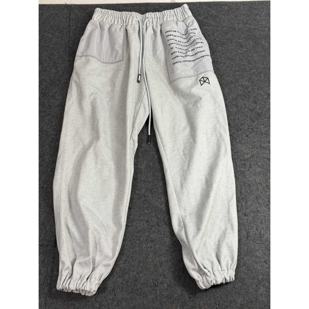 Raw Gear Joggers Mens Large Gray Great Condition Graphic Mixed Media